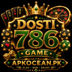 Dosti 786 Game login, registration, and download guide interface